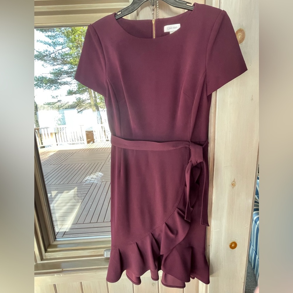 Calvin Klein Dress- maroon-size 10